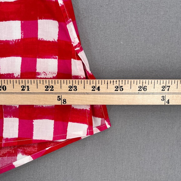 MARNI X UNIQLO Checked top Womens White Red Sleeveless Pleat Front Collared - Picture 15 of 16